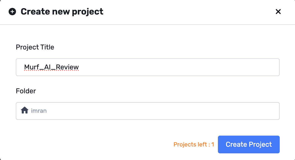 How to create new Project in Murf AI Review